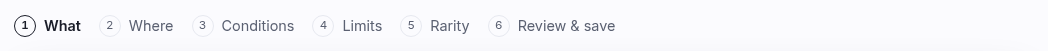 The step bar, ending with Review and save